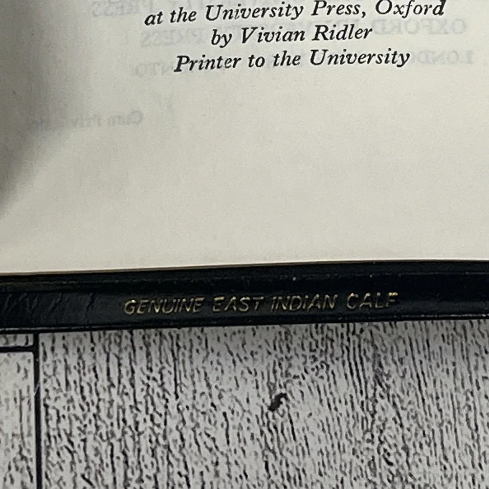 Vintage Oxford KJV Text Bible 01156x Button Flap Genuine East Indian Calf Boxed